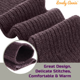 Lovely Annie Big Girl's & Women's 4 Pairs Knee High Wool Socks | Comfy, Cozy and Fancy Leg Warmer Stockings AFS05 Size 6-9(Black,Grey,Beige,Brown)