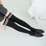 Lian LifeStyle Big Girl's Women's 5 Pairs Thigh High Cotton Socks Size 6-9 L1022