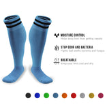 Meso Women's 1 Pair Extremely Durable Knee High Sports Socks - Fitness & Workout Clothing, Gym, Gear or Fashion Socks XL003 Size M(Light Blue)
