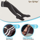 Lian LifeStyle Women's 5 Pairs Knee High Thigh High Cotton Socks Size 6-9 L1023