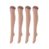 Incredible Women's 4 Pairs Thigh High Cotton Socks Unique, Durable And Super Soft For Everyday Relaxed Feet LAJ1023 Size 6-9 (Coffee)