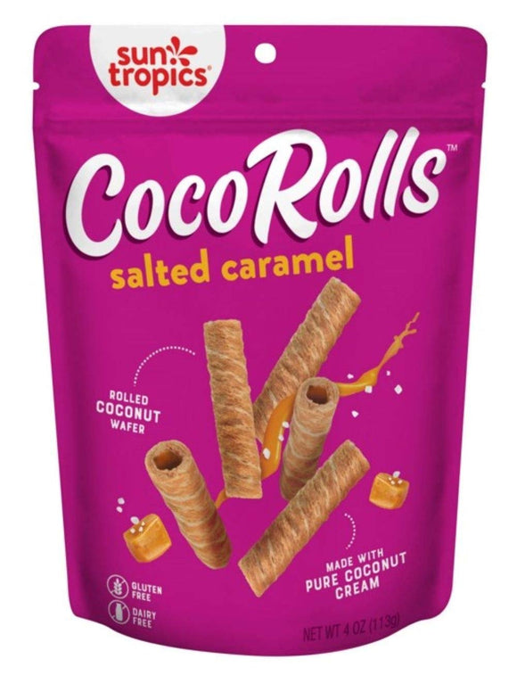 Salted Caramel Rolled Coconut Wafers, 4 OZ 4-Packs
