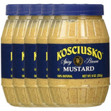 Spicy Brown Mustard, Made With No 1 Grade Mustard Seeds, No Artificial Flavors, Fillers, Gluten or MSG. Low Calorie, Zero Fat, Unmatched Taste, Pack of 5, 9 OZ Per Pack