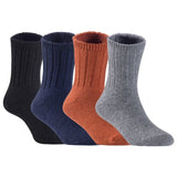Children's Durable, Stretchable, Thick & Warm Wool Crew Socks. Perfect as Winter Snow Sock and All Seasons FS01, 4 Pair, Size 4Y-6Y, Black, Navy, Coffee, Grey
