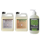 Mrs. Meyers Clean Day Liquid Hand Soap Refill, 1 Pack Lavender, 1 Pack Geranium, 33 OZ each include 1 12.75 OZ Bottle of Hand Soap Spearmint + Lemongrass