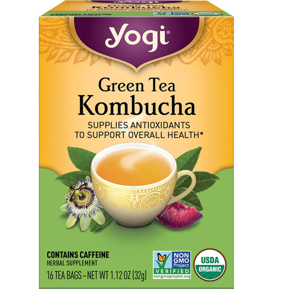 Yogi Tea - Green Tea Kombucha (6 Pack) - Supplies Antioxidants to Support Overall Health - 96 Tea Bags