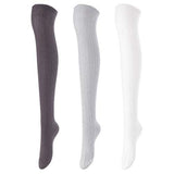 Lovely Annie Women's 3 Pairs Over Knee High Thigh High Cotton Socks Size 6-9 A1024