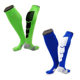 Lian LifeStyle Gorgeous Women's 1 2 Pair Long Athletic Football Soccer Socks Sport Tube Socks M XL0032-(Green, Blue)