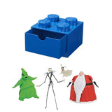 The Nightmare Before Christmas Deluxe Lighted Action Figure Box Set + Desk Drawer 4 knobs Stackable Storage Box Blue, Pack of 2