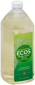 Earth Friendly Products Hand Soap Refill, Lemongrass, 32 fz (pack of 6)