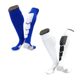 Lian LifeStyle Gorgeous Women's 1 2 Pair Long Athletic Football Soccer Socks Sport Tube Socks M XL0032-(Blue, White)