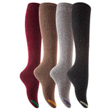 Lian LifeStyle Women's 4 Pairs Knee High Cotton Boot Socks LW158212 Size 6-9