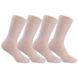Men's 3 Pairs High Performance Wool Crew Socks, Moisture Wicking, Perfect for Athletic Biking on Winter & Cold Weather LK0602 Size 6-9 (Beige)