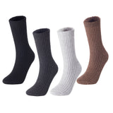 Men's 4 Pairs High Performance Wool Socks | Breathable & Lightweight Crew Socks as Hiking Socks & Running Socks FS03 Medium  (Random)