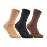 Lian LifeStyle Gorgeous Big Girls Women's 3 Pair Wool Crew Socks Size 6-9 FS03, Color (Beige,Black,Brown)