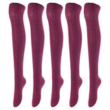 Lovely Annie Women's 5 Pairs Over Knee High Thigh High Cotton Socks A1024 Size 6-9