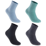 4 Pairs High Performance Men's Wool Socks, Breathable, Lightweight Moisture Wicking Crew Socks as Hiking and Running Socks One Size LK02(Assorted)