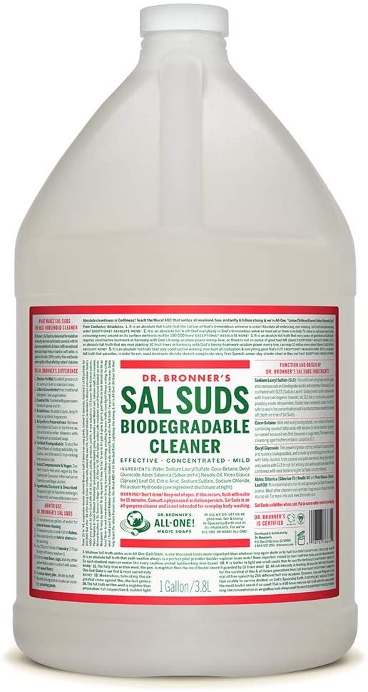 Sal Suds Biodegradable Cleaner - All-Purpose Cleaner, Pine Cleaner for Floors, Laundry and Dishes, Concentrated, Cuts Grease and Dirt, Powerful Cleaner, Gentle on Skin - Pack of 5