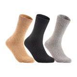 Lian LifeStyle Gorgeous Big Girls Women's 3 Pair Wool Crew Socks Size 6-9 FS03, Color (Beige,Black,LightGrey)