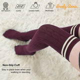 Lovely Annie Women's 3 Pairs Over Knee High Thigh High Cotton Socks Size 6-9 A1023