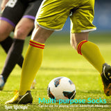 Lian LifeStyle Boy's 1 Pair Knee High Sports Socks for Baseball/Soccer/Lacrosse XL002 XS Yellow