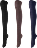 Lovely Annie Women's 3 Pairs Over Knee High Thigh High Cotton Socks Size 6-9 A1024