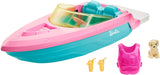 Barbie Boat with Puppy and Themed Accessories, Fits 3 Dolls, Floats in Water, Great Gift for 3 to 7 Year Olds (GRG29)