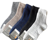Meso Men's 5 Pairs Outstanding Quality, Breathable & Lightweight Wool Crew Socks Good as Hiking & Running Socks Size 7-11(Stripped)
