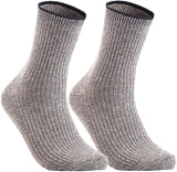 Lian LifeStyle Women's 2 Pairs Cute & Comfortable Wool Crew Socks Size 6-9 HR1612