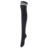 Lovely Annie Women's 5 Pairs Incredible Durable Super Soft Unique Over Knee High Thigh High Cotton Socks Size 6-9 A1023(Black,DG,Khaki,White,Wine)