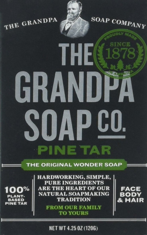 Pine Tar Bar Soap by The Grandpa Soap Company | The Original Wonder Soap | 3-in-1 Cleanser, Deodorizer & Moisturizer | 4.25 Oz. Each - 8-Pack