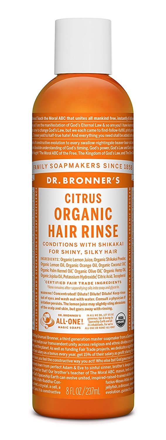 Fair Trade & Organic Hair Conditioning Rinse - Citrus Orange, 8 Ounce (Pack of 5)