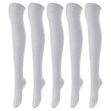 Lovely Annie Women's 5 Pairs Over Knee High Thigh High Cotton Socks A1024 Size 6-9