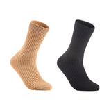 Lian LifeStyle Gorgeous Big Girls Women's 2 Pair Wool Crew Socks Size 6-9 FS03, Color (Beige,DarkGrey)