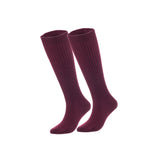 Lovely Annie Big Girl's & Women's 2 Pairs Knee High Wool Socks | Comfy, Cozy and Fancy Leg Warmer Stockings AFS05 Size L/XL(Wine)