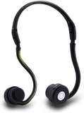 Lian LifeStyle Premium Bone Conduction Headphones Lightweight & Waterproof w/Mic & Bluetooth. Wireless Over-Ear Headset for Adults and Kids, Suitable for Sports, Gaming, Travel, Office (Black Green)