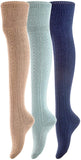 Women's 3 Pairs Thigh High Cotton Socks JM1025 Size 6-9