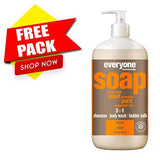 Liquid Hand Soap Refill, 1 Pack Geranium, 1 Pack Oat Blosom, 33 OZ each include 1, 32 OZ Bottle of Bath & Shower Gel Soap, Citrus/Mint