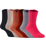 Children's Durable, Stretchable, Thick & Warm Wool Crew Socks. Perfect as Winter Snow Sock and All Seasons FS01, 6 Pair, Size 4Y-6Y, Black, DarkGrey, Coffee, Wine, Grey, Red