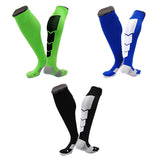 Lian LifeStyle Gorgeous Women's  2 3 Pair Long Athletic Football Soccer Socks Sport Tube Socks M XL0032-(Green, Blue, Black)