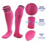 Meso Men's 1 Pair Extremely Durable Knee High Sports Socks - Fitness & Workout Clothing, Gym, Gear or Fashion Socks XL003 Size M(Rose)