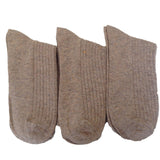 3 Pairs High Performance, Breathable, Lightweight Men's Wool Crew Socks as Hiking Socks & Running Socks Size 6-9 Solid Beige