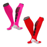 Lian LifeStyle Gorgeous Women's 1 2 Pair Long Athletic Football Soccer Socks Sport Tube Socks M XL0032-(Rose, RED)