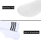 Lovely Annie Women's 1 Pair Incredible Thigh High Cotton Socks, Durable And Super Soft. Unique Over Knee High Ladies Socks Size 4.5-8.5(Black Strip)