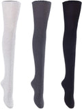 Lian LifeStyle Women's 3 Pairs Adorable Thigh High Cotton Socks J1025 Size 6-9