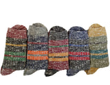 Meso Women's 5 Pairs Pack Combed Cotton Mixed Crew Socks Size 7-9(5 Color)