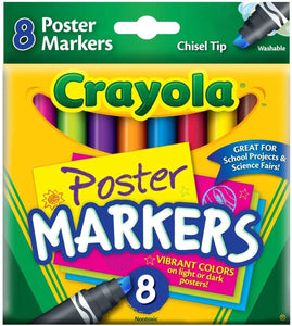Crayola Poster Chisel Tip Markers8/Pkg