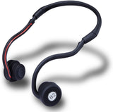 Lian LifeStyle Premium Bone Conduction Headphones Lightweight & Waterproof w/ Mic & Bluetooth. Wireless Over Ear Headset for Adults and Kids, suitable for Sports, Gaming, Office or Travel (Black Red)