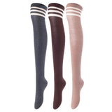 Lovely Annie Women's 3 Pairs Incredible Durable Super Soft Unique Over Knee High Thigh High Cotton Socks Size 6-9 A1022(Random)