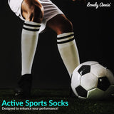 Lovely Annie Unisex Children 2 Pairs Knee High Sports Socks for Baseball/Soccer/Lacrosse 003 M(White)